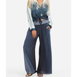 Johnny Was Silk Wide Leg The Fog Pant